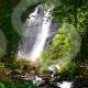 A white, frothy cascade of water falling beautiful waterfall